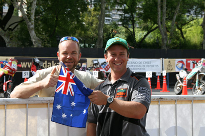 124 A relaxed Si Pavey and David Schwarz waving the Australian flag IMG_8868.jpg